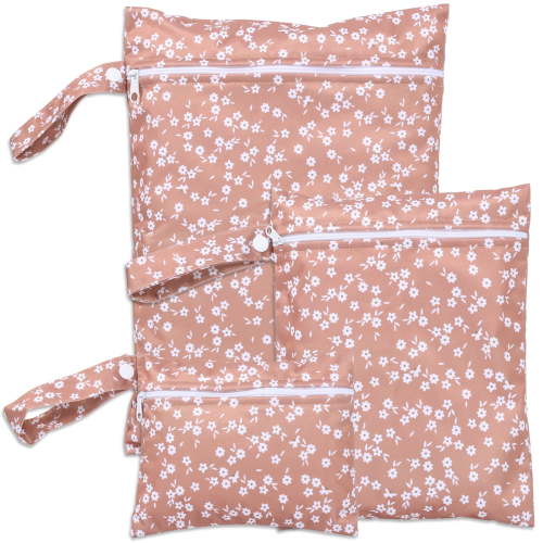 Threns Wet Dry Bags, 3Pcs Waterproof Reusable Travel Wet Bags, Reusable Water Resistant Toiletry Pouch for Swimsuits, Baby Cloth Diapers, Beach, Pool, Gym Bag and Wet Clothes