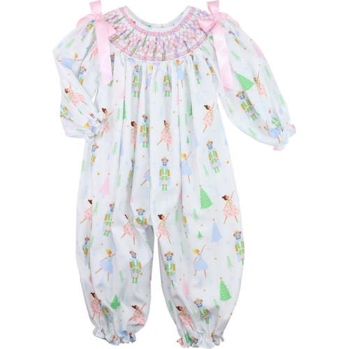Pink Smocked Ballerina Nutcracker Long Bubble