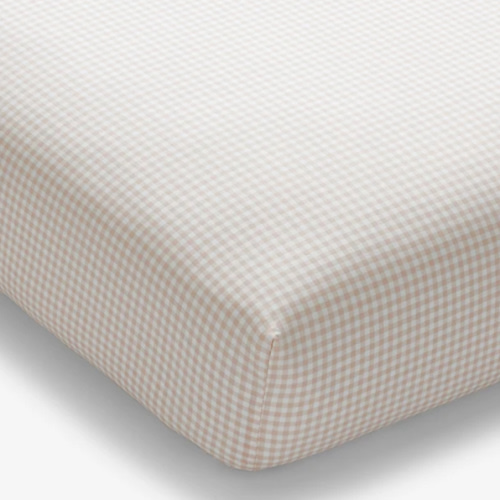 Ditsy Gingham Classic Cool Organic Cotton Percale Fitted Crib Sheet