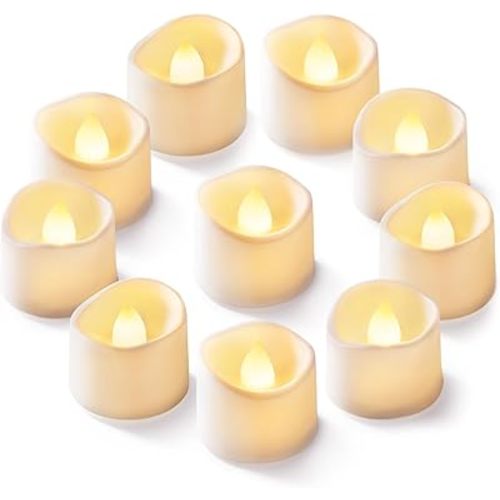 Homemory 12Pcs Flickering Flameless Candle Battery Operated, 200+Hours Fake Electric LED Tea Lights for Votive, Centerpiece Table Decorations, Wedding, Aniversary, Halloween, Christmas