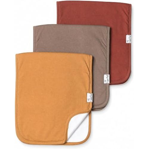 Copper Pearl Premium Baby Burp Cloths - 3-Pack Large Cotton Burp Cloths, Extra Soft Spit Up Rags with 3 Absorbent Layers, Perfect for Baby Boy and Baby Girl Gifts (21" x 10" Size, Dune Set)