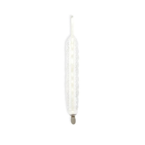 Legacy Pacifier Clip - Legacy White, Ecru Ribbon