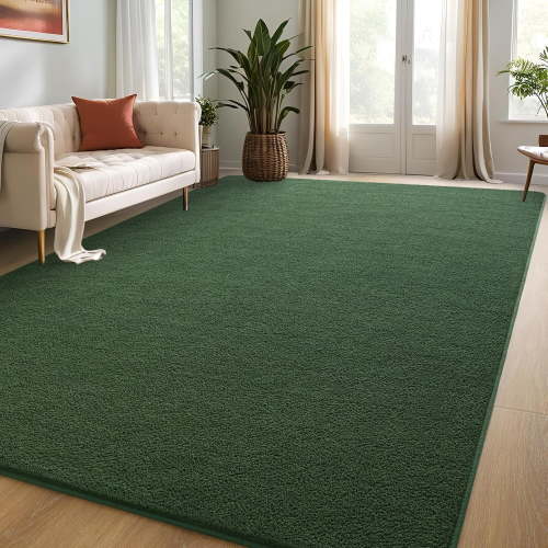 TWINNIS Soft Area Rug Modren Rugs for Living Room Memory-Foam Carpets,Softness Rugs for Bedroom,Deep Green,5'x7'