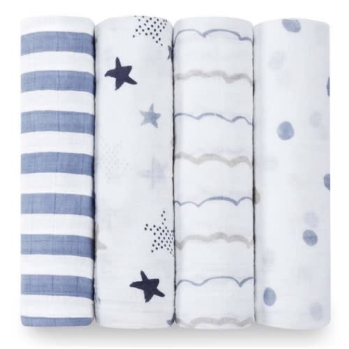 Rock Star Classic Swaddle 4pk | aden + anais