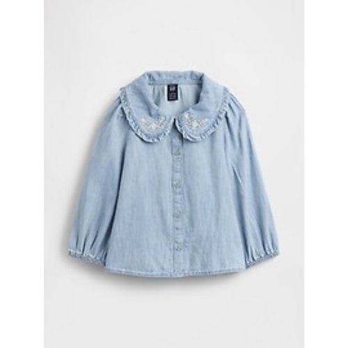 Baby & Toddler Denim Ruffle Collar Shirt | Gap