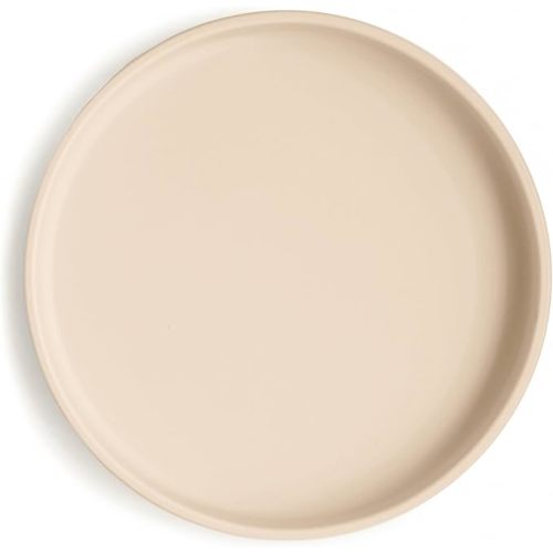 mushie Classic Silicone Suction Plate | BPA-Free Non-Slip Design (Ivory)