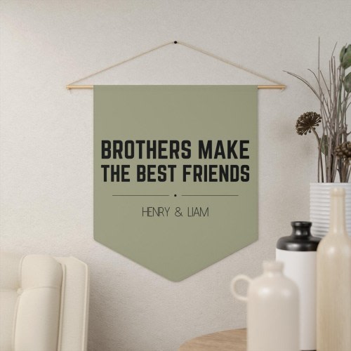 Brothers Make The Best Friends, Canvas Pennant, Boy Room Wall Decor, Nursery Decor, Playroom Decor, Personalized Canvas Sign