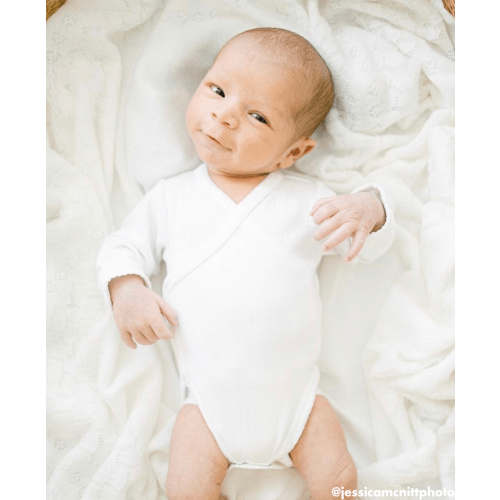 White Pointelle Long Sleeve Bodysuit