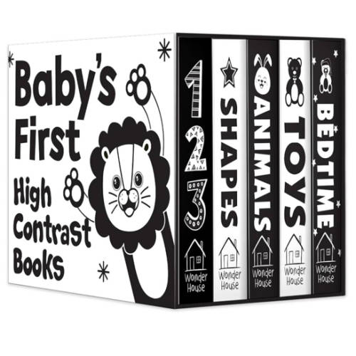 Baby’s First High-Contrast Books Boxed Set [Box Set of 5] - Age Group: 0+ / Black and White Tummy Time Books /Illustrated Board Book for Kids/Toddlers / (High Contrast Board Books)