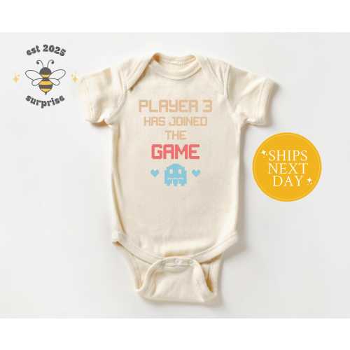 Player 3 Has Joined the Game Onesie® - Retro Gamer Baby Bodysuit - Pregnancy Announcement 2025 Gift