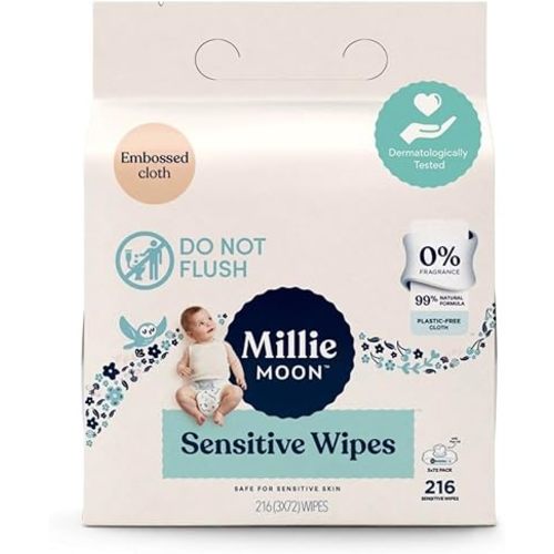 Millie Moon Sensitive Baby Wipes - Plant Based (216)