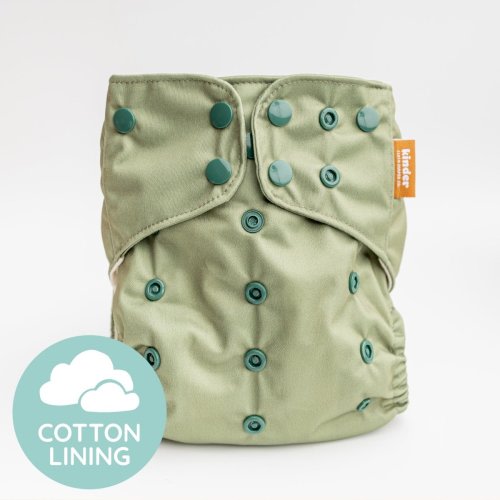 Fern - Cloud - Essential Pocket Diaper - 100% Cotton Lining - One Size – Kinder Cloth Diaper Co.