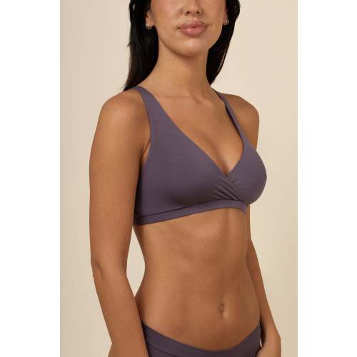 Women's Cross Front Bralette in Currant