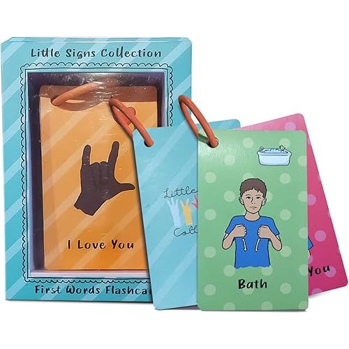 ASL First Word Flash Cards, American Sign Language Flashcards for Toddlers and Beginners, Sign Language Gifts for Kids, Talking Hand Pre-Learning Material for Communication
