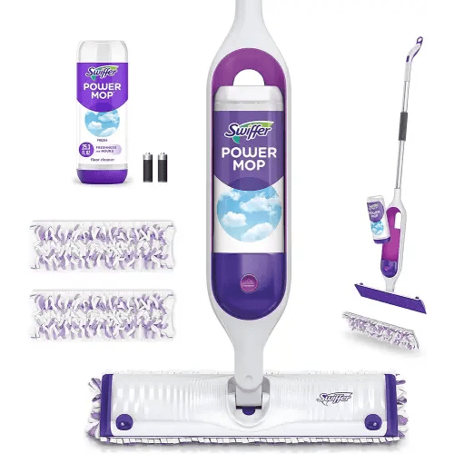 Swiffer PowerMop Multi-Surface Mop Kit for Floor Cleaning, Fresh Scent, Mopping Kit Includes PowerMop, 2 Mopping Pad Refills, 1 Floor Cleaning Solution with Fresh Scent and 2 Batteries