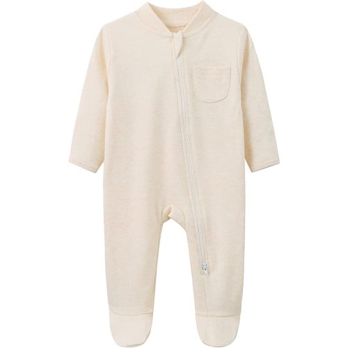 Baby Kids Sleep and Play Baby Cotton Sleeper Zip Front Footed Pajamas 0-12 Month