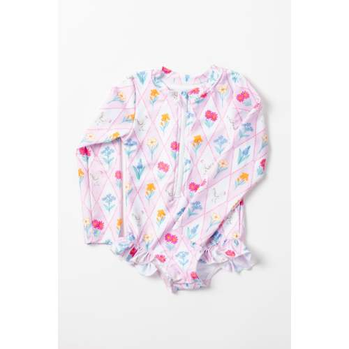 Diamond Floral Chicken Baby Longsleeve Swimsuit – American Farm Company