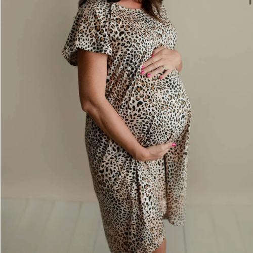 Leopard Print Labor & Delivery Gown – Milk & Baby