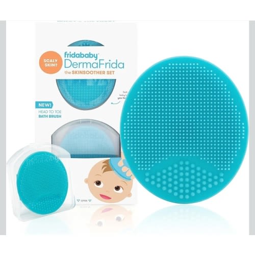 Frida Baby DermaFrida The SkinSoother Baby Bath Brush, Cradle Cap Brush for Babies, Baby Essential for Dry Skin, Cradle Cap Treatment and Eczema, 2 Pack