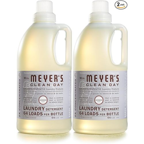 MRS. MEYER'S CLEAN DAY Liquid Laundry Detergent, Cruelty Free, Lavender Scent, 64 oz- Pack of 2