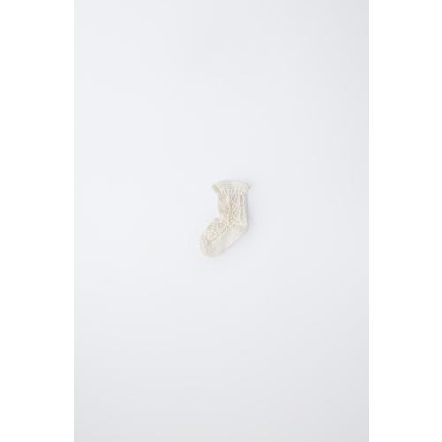 COTTON AND SILK OPENWORK SOCKS - Ecru | ZARA United States
