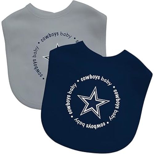 Baby Fanatic Officially Licensed Unisex Baby Bibs 2 Pack - NFL Dallas Cowboys Baby Apparel Set