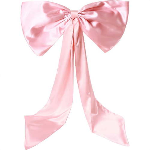 Large Pink Bow for Coquette Room Decor, 40x24 In Satin Ribbon Tie Coquette Birthday Decorations, Giant Pastel Pink Hanging Wall Decor for Ballerina Girls Just Wanna Be One