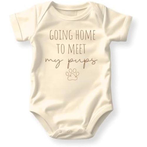 Going Home to Meet My Pups Baby Bodysuit Dogs Newborn Outfit