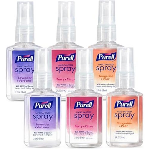 PURELL Hand Sanitizer Spray, Infused with Essential Oils, Scented Variety Pack, 2 fl oz Travel-Size Bottle (Pack of 6) - 2026-04-ECMP