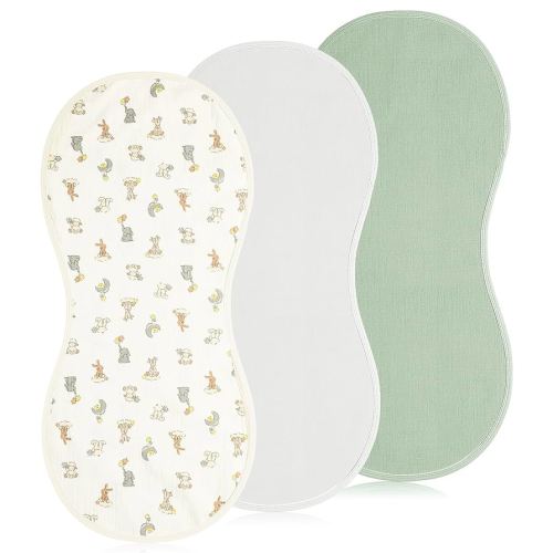 3 Pcs Changing Pad Liners Fits in Peanut Shape Changing Pad Waterproof Diaper Mats Organic Cotton Peanut Mats are Warm on a Baby's Back, Washable Reusable(Bright Style,Green)