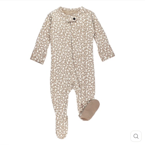 Oatmeal Ditsy Floral | Organic Zipper Footie – L'ovedbaby