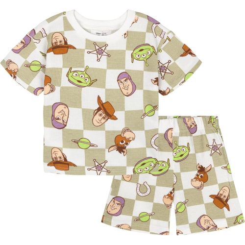 Disney Toy Story Infant Baby Boys Waffle T-Shirt & Shorts Set Toy Story Sage Green/Cream 12 Months