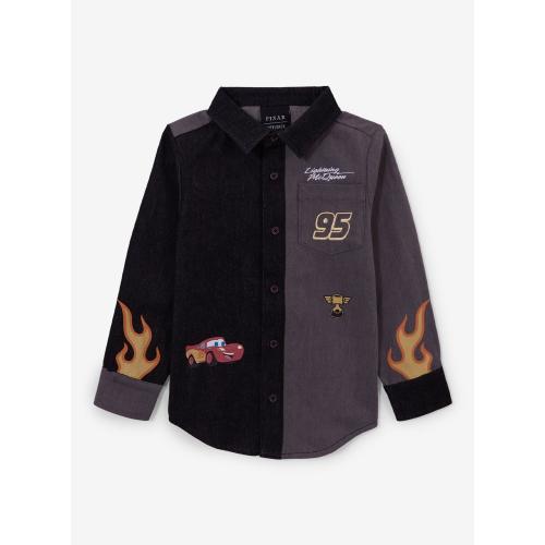 Disney Pixar Cars Lightning McQueen Flames Toddler Long Sleeve Woven Button-Up - BoxLunch Exclusive