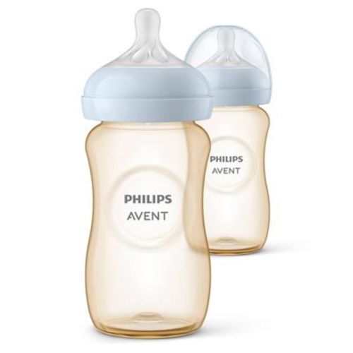 Philips Avent PPSU Natural Baby Bottles with Medium Flow Nipples - Clear - 9 fl oz/2pk