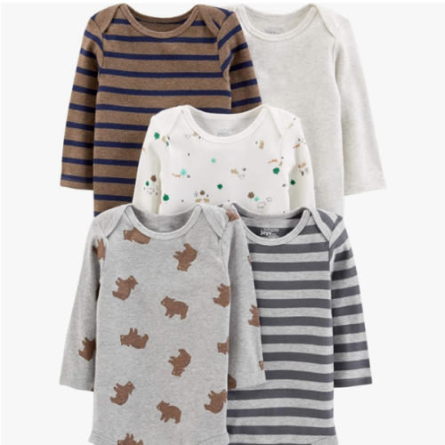 Simple Joys by Carter's Baby-Boys Long-Sleeve Bodysuit Pack of 5Bodysuit