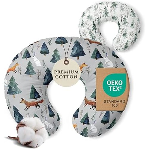 Pobibaby 1-Pack Premium Nursing Pillow Cover - Ultra Soft & Stretchy 96% Cotton, Breastfeeding Pillow Cover for Baby Boys and Girls (Magical)