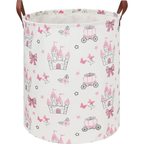 19.7" Laundry Basket,Dirty Clothes Hamper,Waterproof Storage Bin,Room Decor,Gift Baskets(Pink Princess)