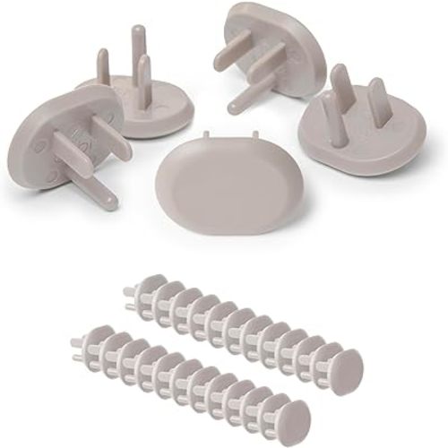 Ubbi Outlet Covers Taupe, 24 Count