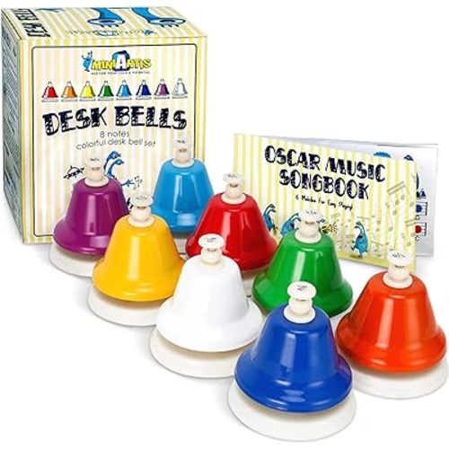 Musical Desk Bells for Kids Music Toys 8 Notes with 15-Song Songbook