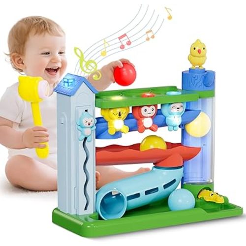 Hammer Toddler Musical Toys, Light-Up Baby Musical Toy for 1-2 Year Old Boys & Girls,STEM Educational Toy with English & Spanish, for Ages 6-9,9-12,12-18,18-24+ Months