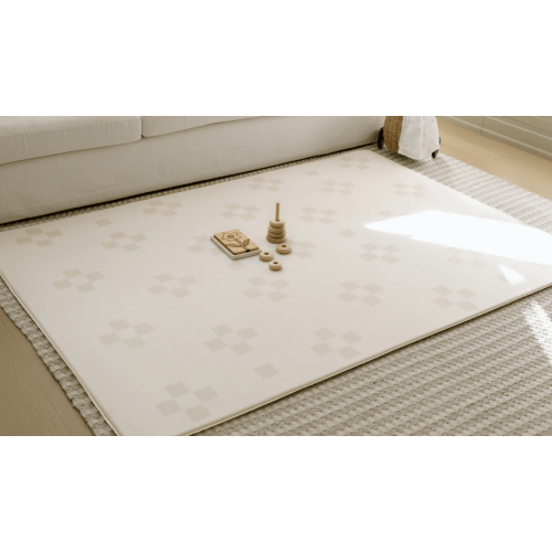 Padded Play Mat - Taupe Squares & Terrazzo