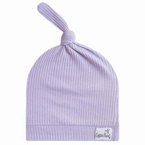 Rib Knit Top Knot Hat - Periwinkle