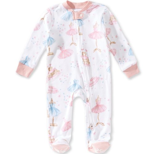 Burt's Bees Baby Girls Organic Cotton Long Sleeve Let's Play Dress Up Footed Coverall