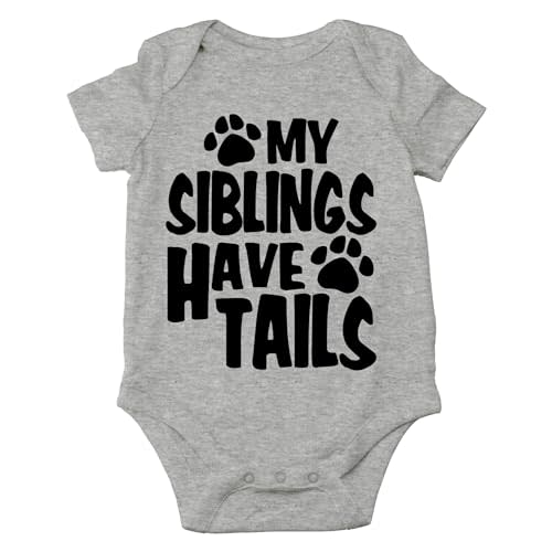 AW Fashions My Siblings Have Tails Baby Bodysuit Funny Cute Newborn Outfit Girl Boy Unisex Romper Clothes