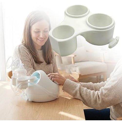 Bottle Holder Attachment for Spectra S1 S2 Breast Pump, Dual Storage & Hose Organizer for Spectra Accessories (Square Hole/New Models), Anti-Spill Pumping Station & Ideal Gift for New Moms