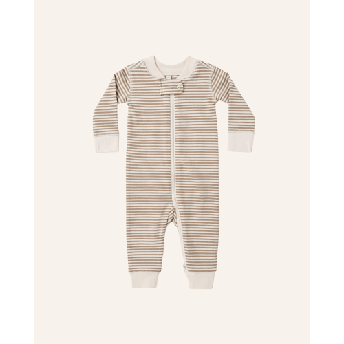 ZIP LONG SLEEVE SLEEPER - 3-6m / almond stripe