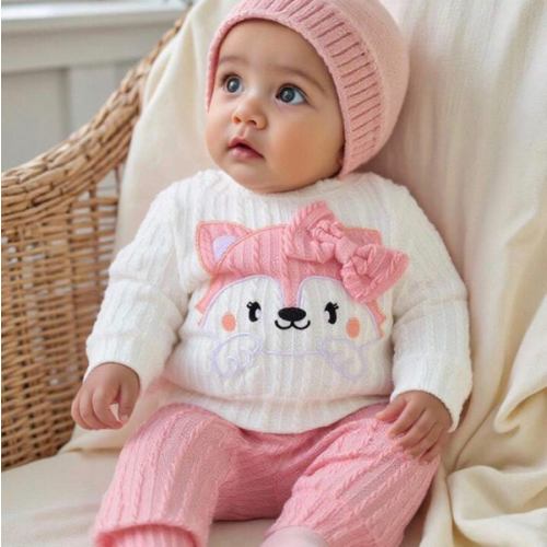 SHEIN Autumn New Baby Girl Newborn White Embroidered Long Sleeved Top Paired With Pink Pants 2 Pieces Casual, Simple, Fashionable And Versatile | SHEIN USA