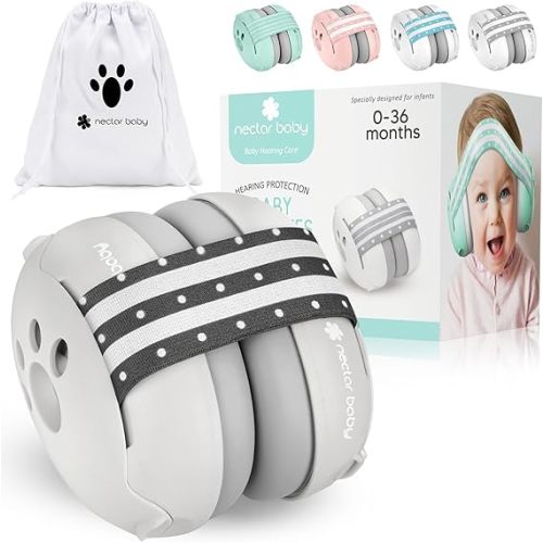 Baby Ear Muffs Noise Protection, 25dB Noise Cancelling Headphones for Infants Toddlers 0-36 Months Airplane Travel Essentials