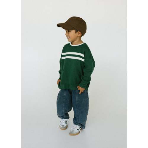 Double Stripe Knit- Forest Green
