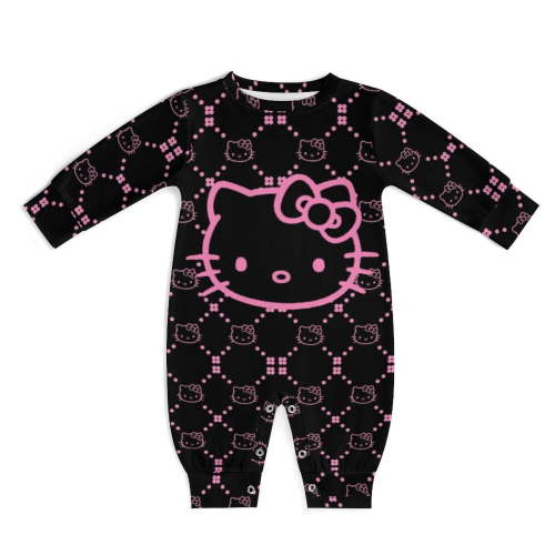 Hello Kitty Baby Footless Rompers, Long Sleeve Baby Onesie Jumpsuit for Boys Girls